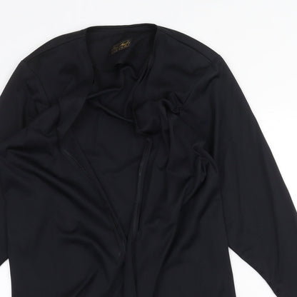 Mandy Marsh Womens Black Polyester Kimono Blouse Size 10 V-Neck