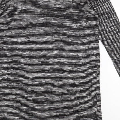 Sparkle & Fade Womens Grey Striped Polyester Shift Size S Scoop Neck Pullover - Cut Out Shoulder