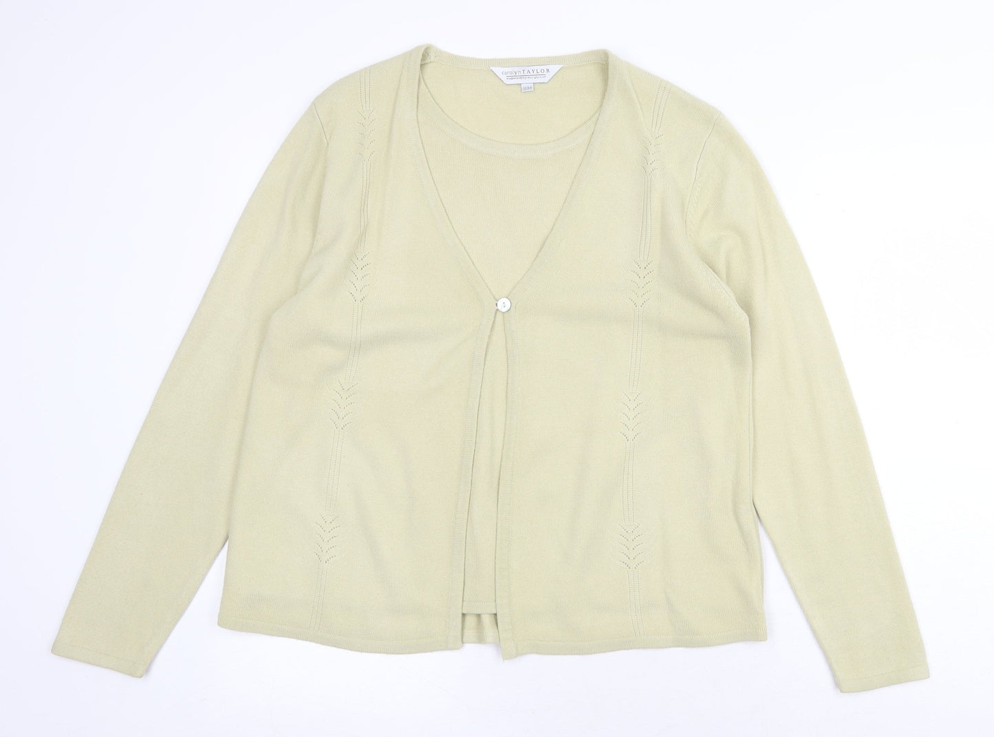 Womens UK Size S Carolyn Taylor Yellow Cardigan Jumper