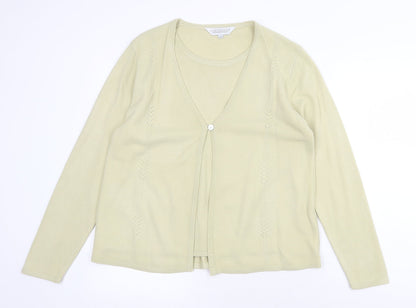 Womens UK Size S Carolyn Taylor Yellow Cardigan Jumper