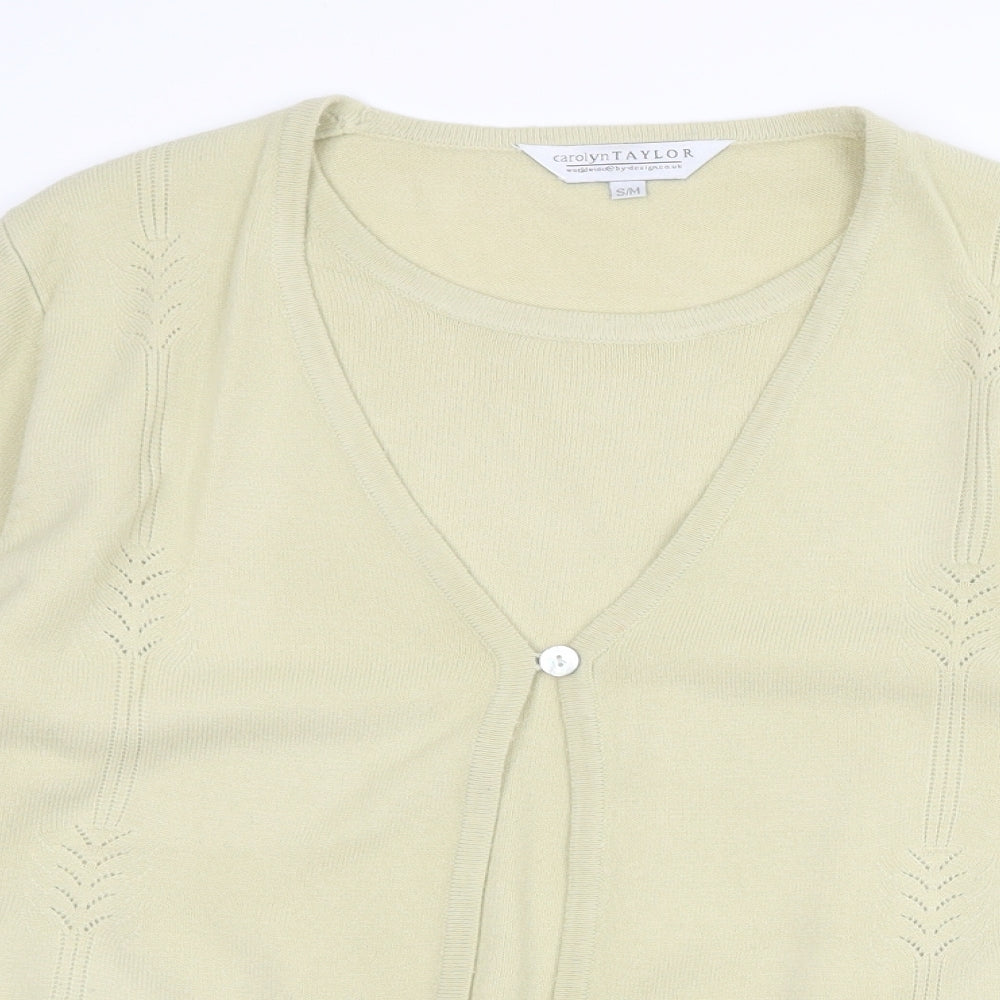 Womens UK Size S Carolyn Taylor Yellow Cardigan Jumper