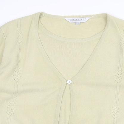 Womens UK Size S Carolyn Taylor Yellow Cardigan Jumper