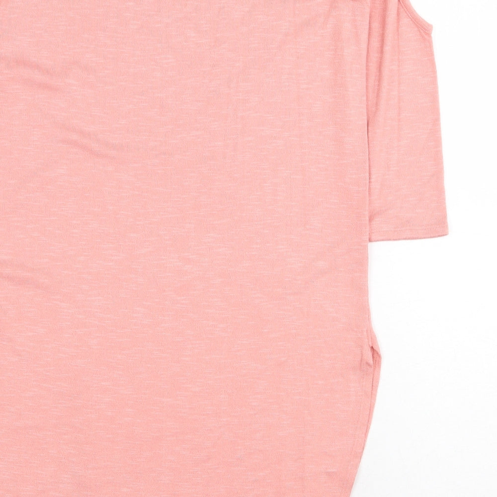 Papaya Womens Pink Viscose Shift Size M Scoop Neck Pullover - Cold Shoulder