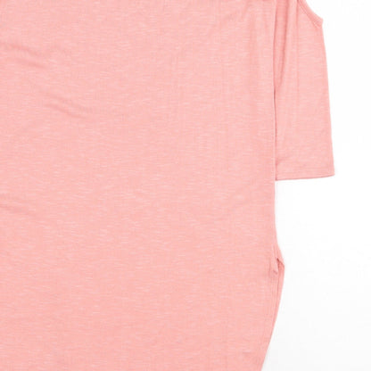 Papaya Womens Pink Viscose Shift Size M Scoop Neck Pullover - Cold Shoulder