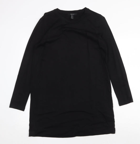 FOREVER 21 Womens Black Cotton Shift Size M Scoop Neck Pullover