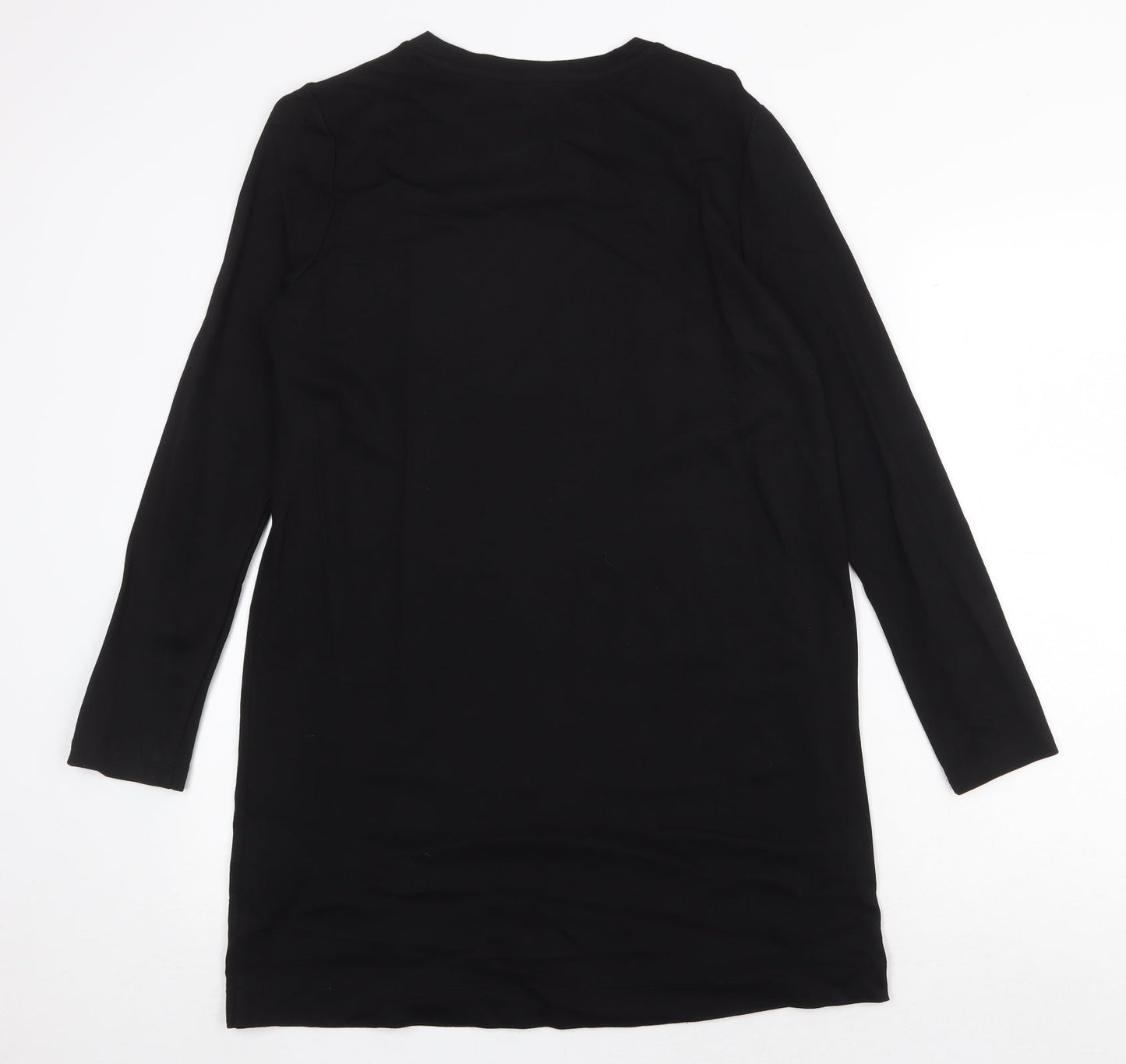 FOREVER 21 Womens Black Cotton Shift Size M Scoop Neck Pullover