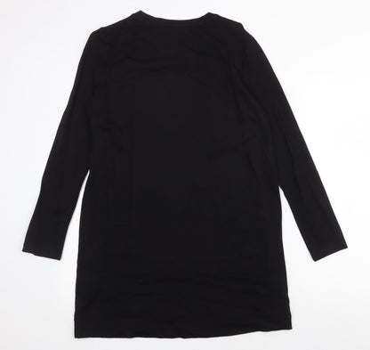FOREVER 21 Womens Black Cotton Shift Size M Scoop Neck Pullover