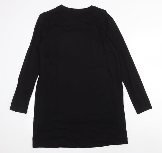 FOREVER 21 Womens Black Cotton Shift Size M Scoop Neck Pullover