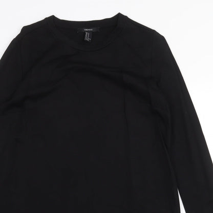 FOREVER 21 Womens Black Cotton Shift Size M Scoop Neck Pullover