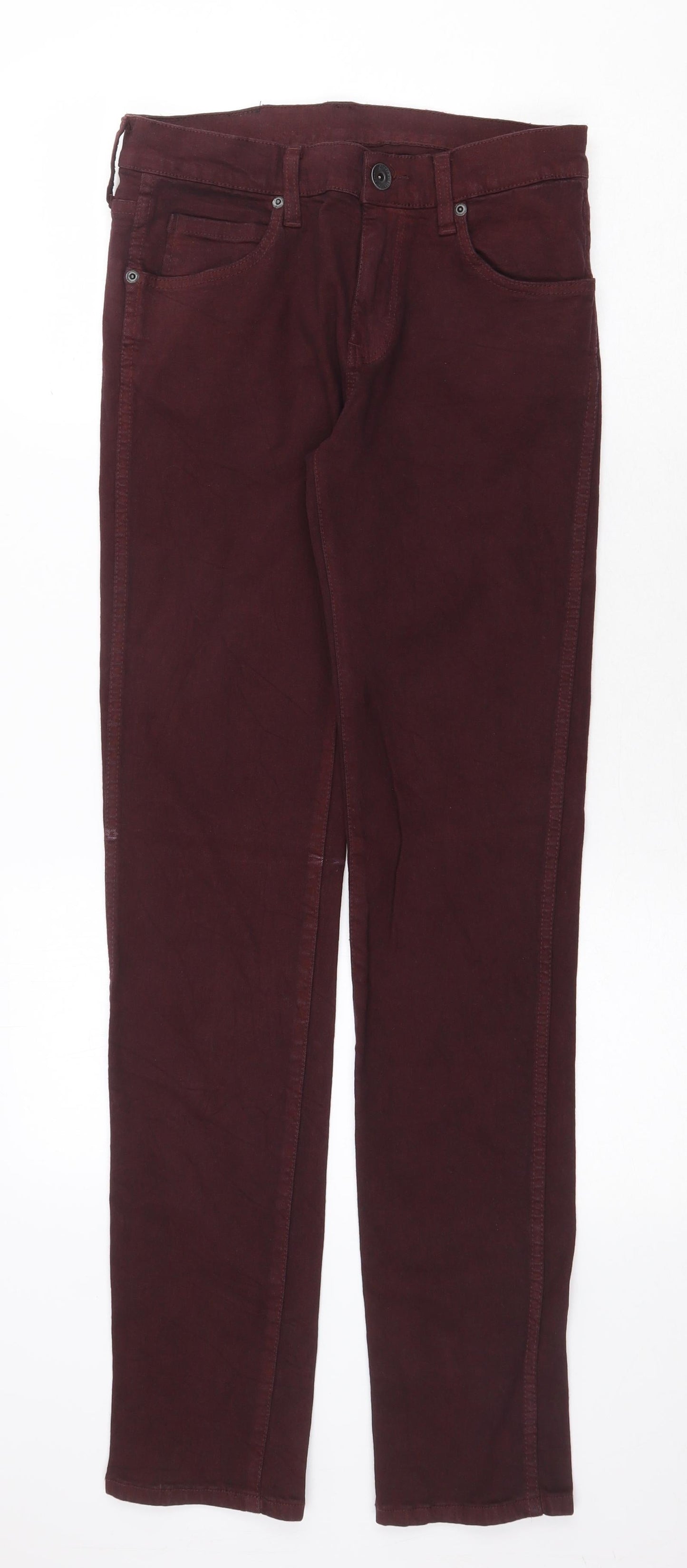 Womens UK Size 28 in Dr. Denim Regular Fit Straight Red Jeans