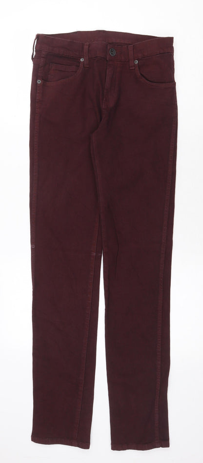 Womens UK Size 28 in Dr. Denim Regular Fit Straight Red Jeans