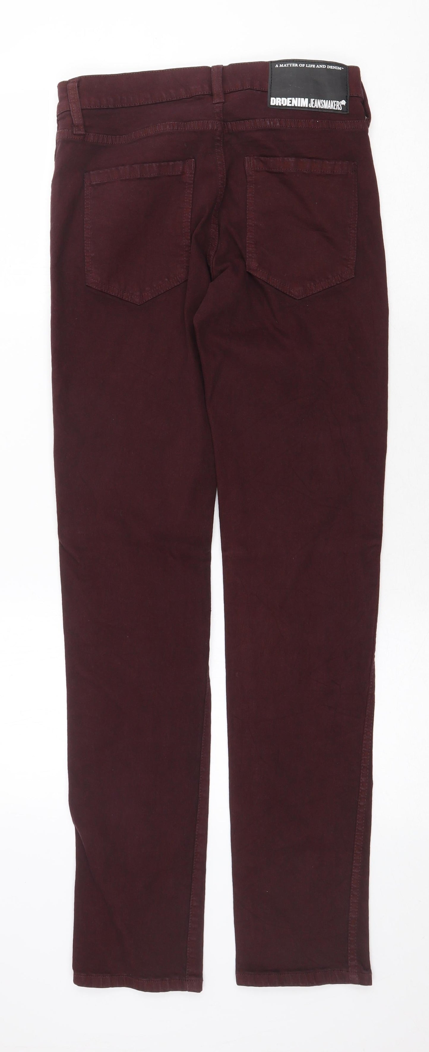 Womens UK Size 28 in Dr. Denim Regular Fit Straight Red Jeans
