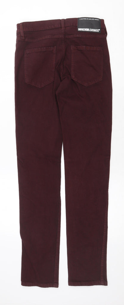 Womens UK Size 28 in Dr. Denim Regular Fit Straight Red Jeans