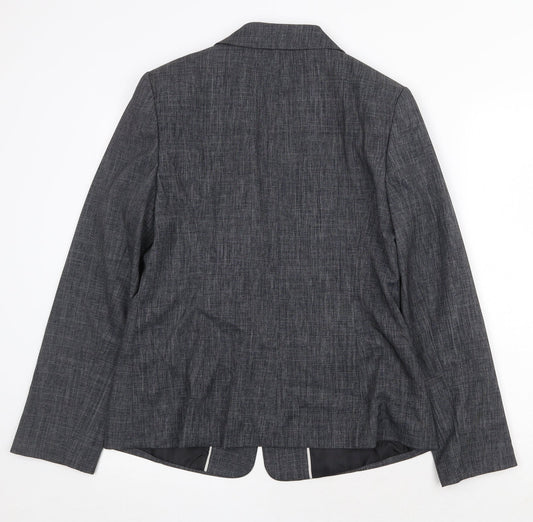 Papaya Womens Grey Jacket Blazer Size 12 Button