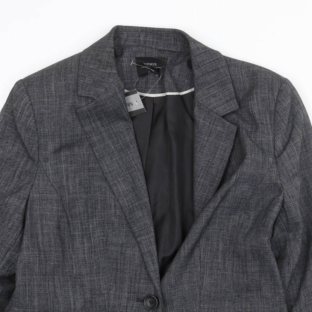 Papaya Womens Grey Jacket Blazer Size 12 Button