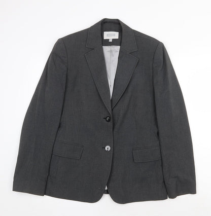 NEXT Womens Grey Polyester Jacket Blazer Size 14 Button
