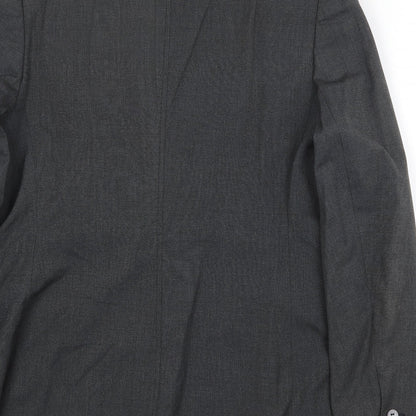 NEXT Womens Grey Polyester Jacket Blazer Size 14 Button