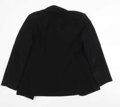 Dorothy Perkins Womens Black Herringbone Polyester Jacket Blazer Size 12