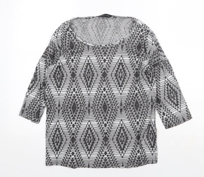 Womens UK Size 8 New Look Grey Basic T-Shirt