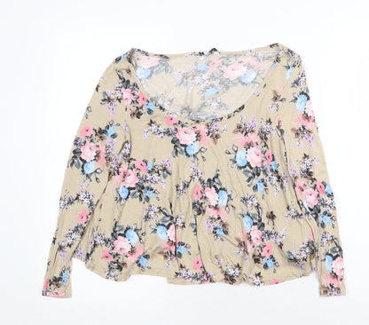 Womens UK Size 10 New Look Beige Basic Blouse