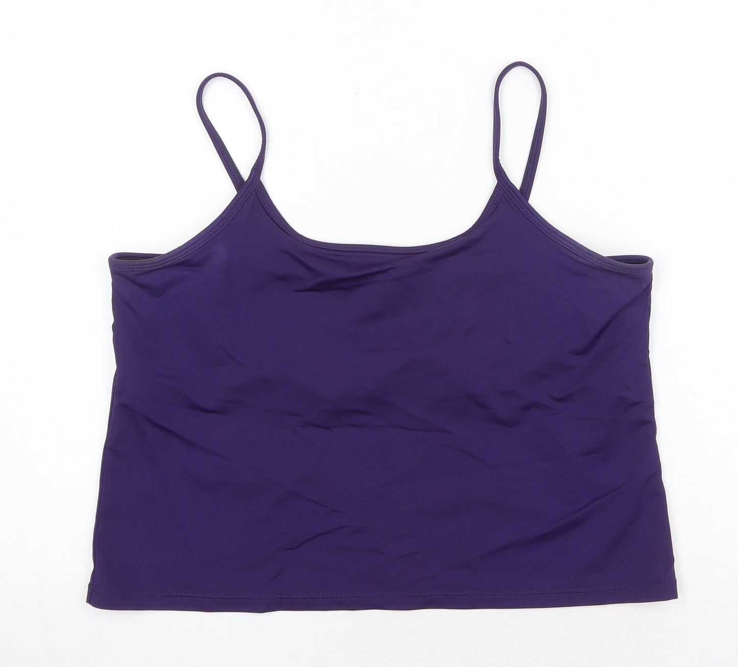 AMARANTO Womens Purple Nylon Cropped Tank Size L Round Neck