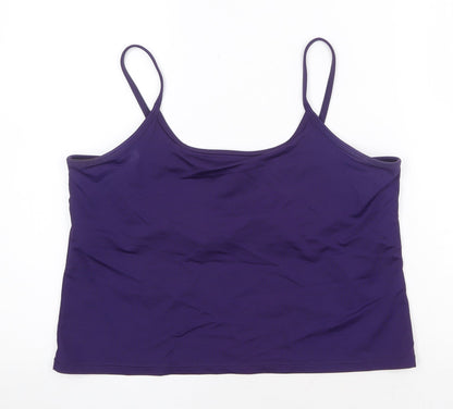 AMARANTO Womens Purple Nylon Cropped Tank Size L Round Neck