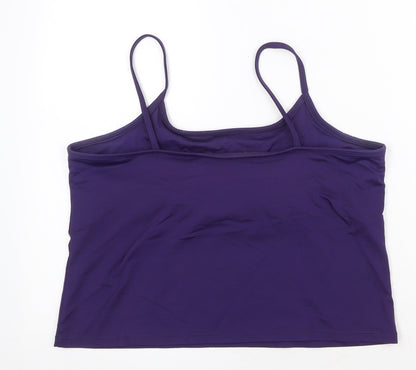 AMARANTO Womens Purple Nylon Cropped Tank Size L Round Neck