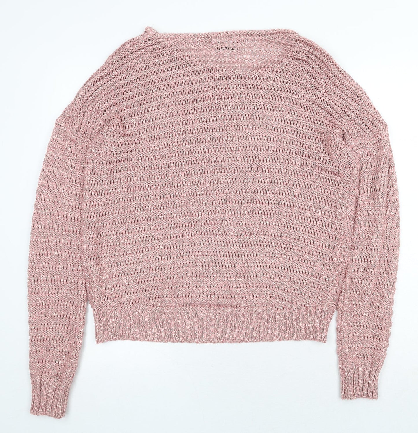 Y London Womens Pink Round Neck Acrylic Pullover Jumper Size M