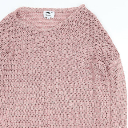 Y London Womens Pink Round Neck Acrylic Pullover Jumper Size M