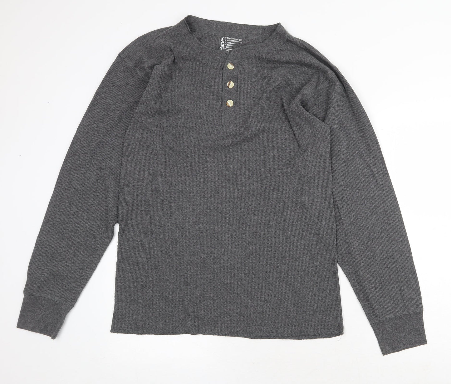 Hnaes Womens Grey Round Neck Cotton Pullover Jumper Size 2XL