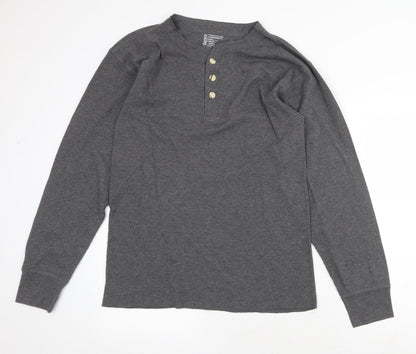 Hnaes Womens Grey Round Neck Cotton Pullover Jumper Size 2XL