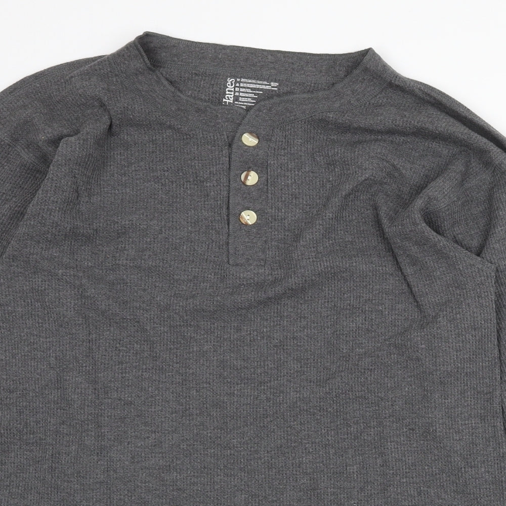 Hnaes Womens Grey Round Neck Cotton Pullover Jumper Size 2XL
