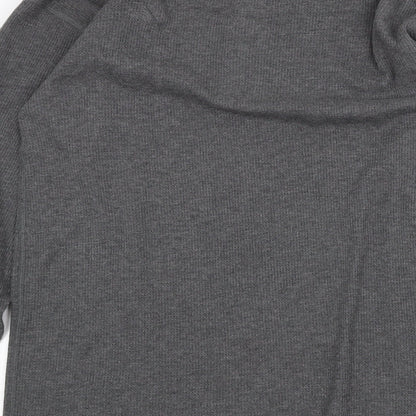 Hnaes Womens Grey Round Neck Cotton Pullover Jumper Size 2XL