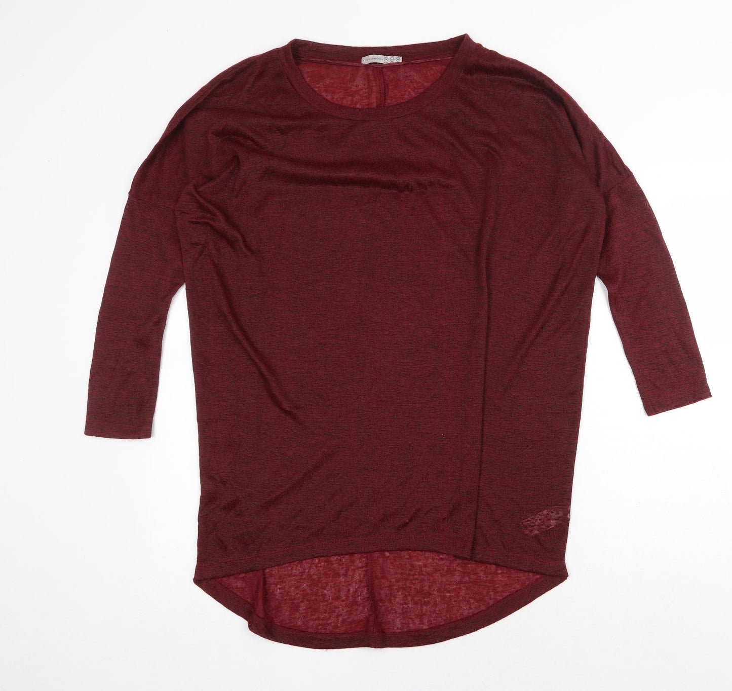 Atmosphere Womens Red Polyester Basic Blouse Size 12 Round Neck