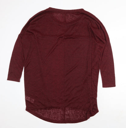 Atmosphere Womens Red Polyester Basic Blouse Size 12 Round Neck