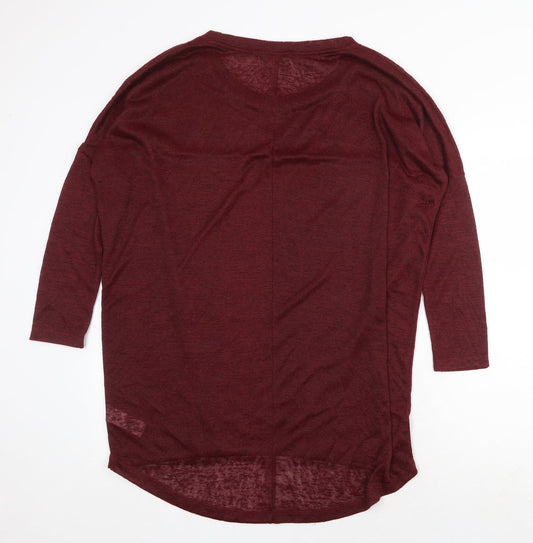 Atmosphere Womens Red Polyester Basic Blouse Size 12 Round Neck