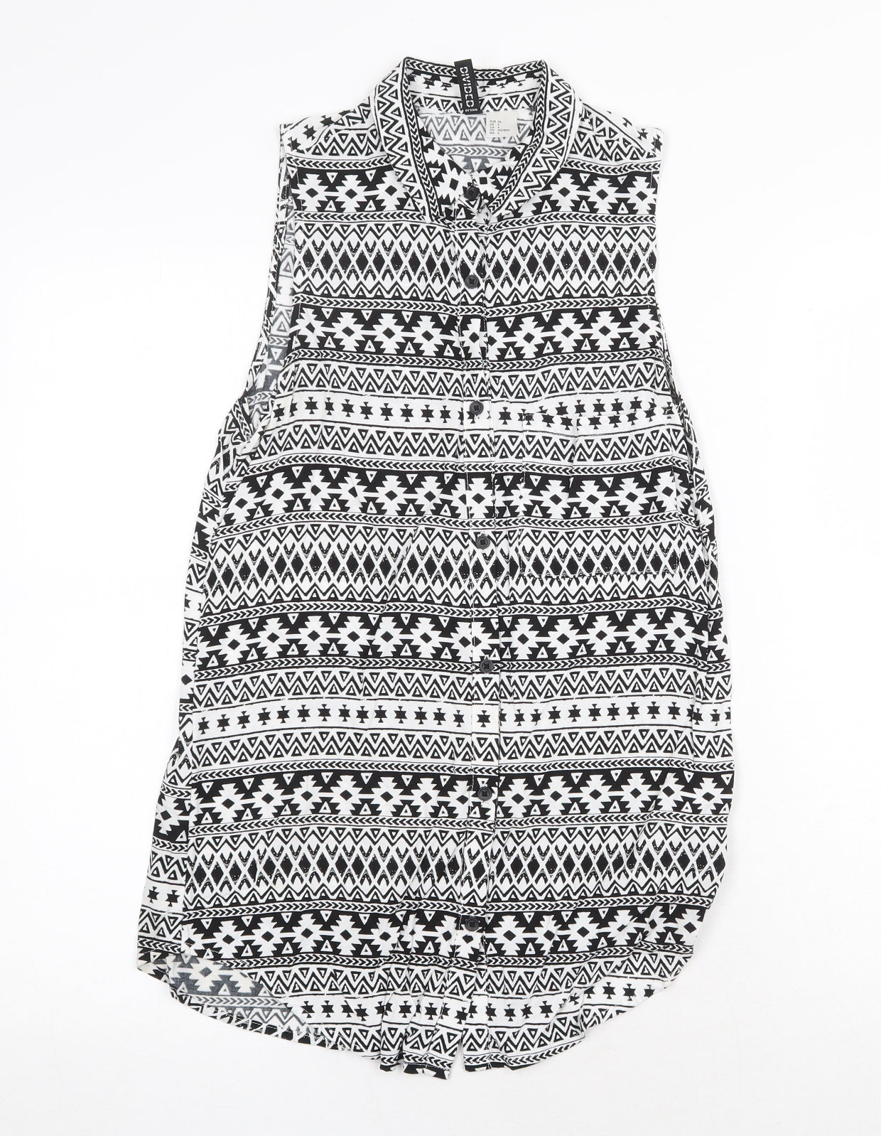 Womens UK Size 8 H&M White Tunic Tank
