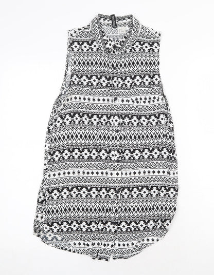 Womens UK Size 8 H&M White Tunic Tank