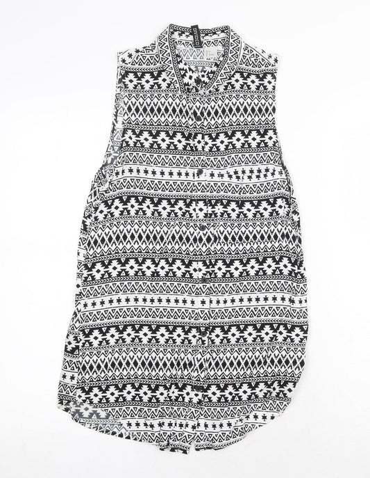 Womens UK Size 8 H&M White Tunic Tank