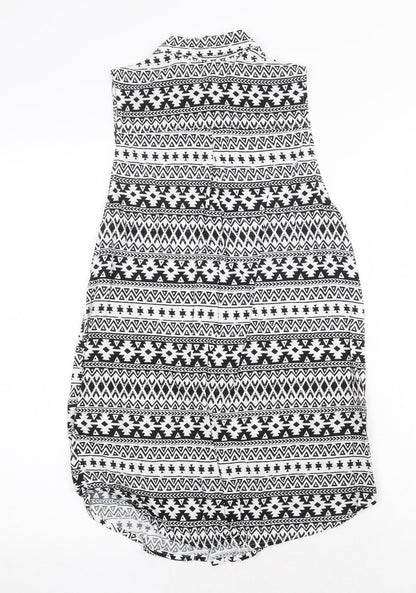 Womens UK Size 8 H&M White Tunic Tank