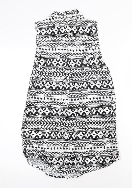 Womens UK Size 8 H&M White Tunic Tank