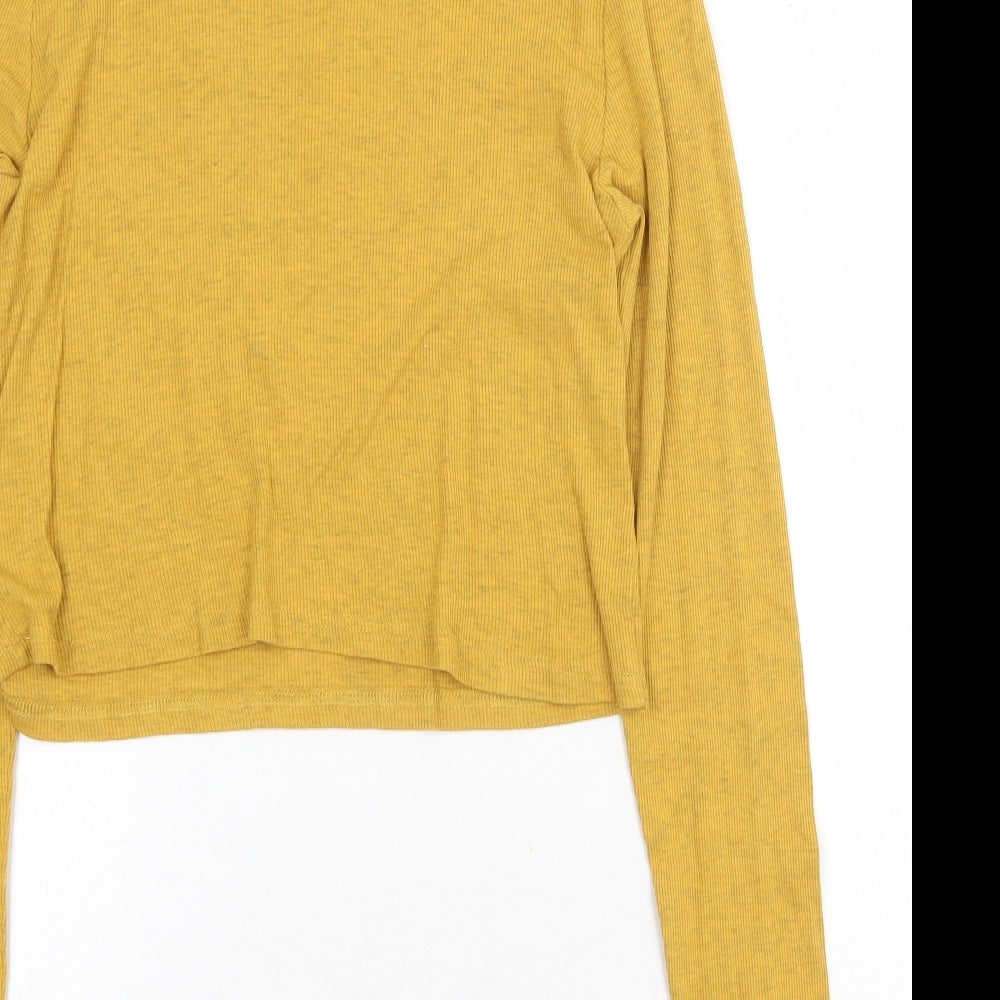 Womens UK Size L H&M Yellow Basic T-Shirt