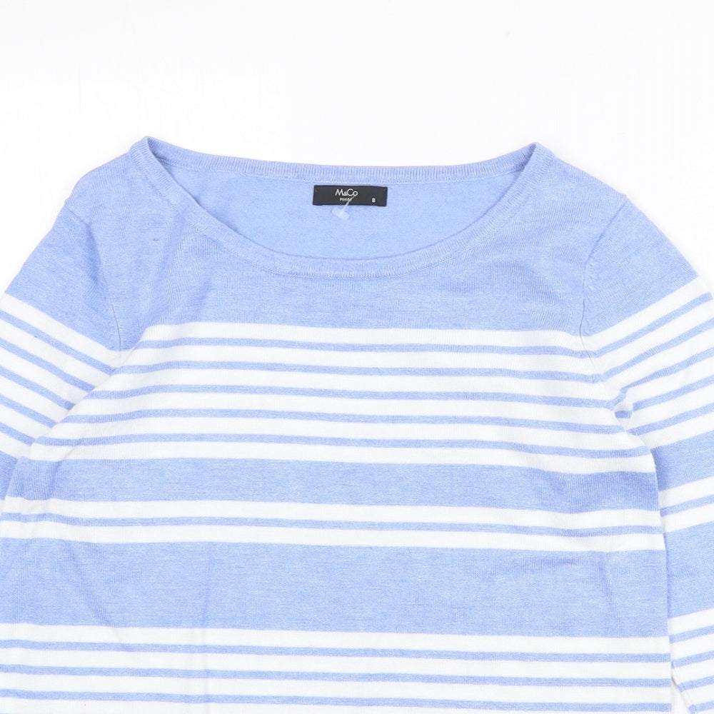 Womens UK Size 8 M&Co Blue Pullover Jumper