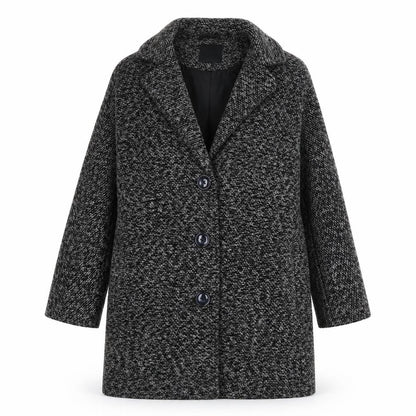 FOREVER 21 Womens Grey Geometric Overcoat Coat Size S Button
