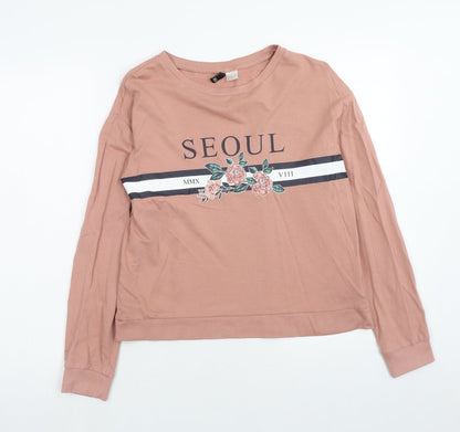 H&M Womens Pink Cotton Pullover Sweatshirt Size XS Pullover - Seoul