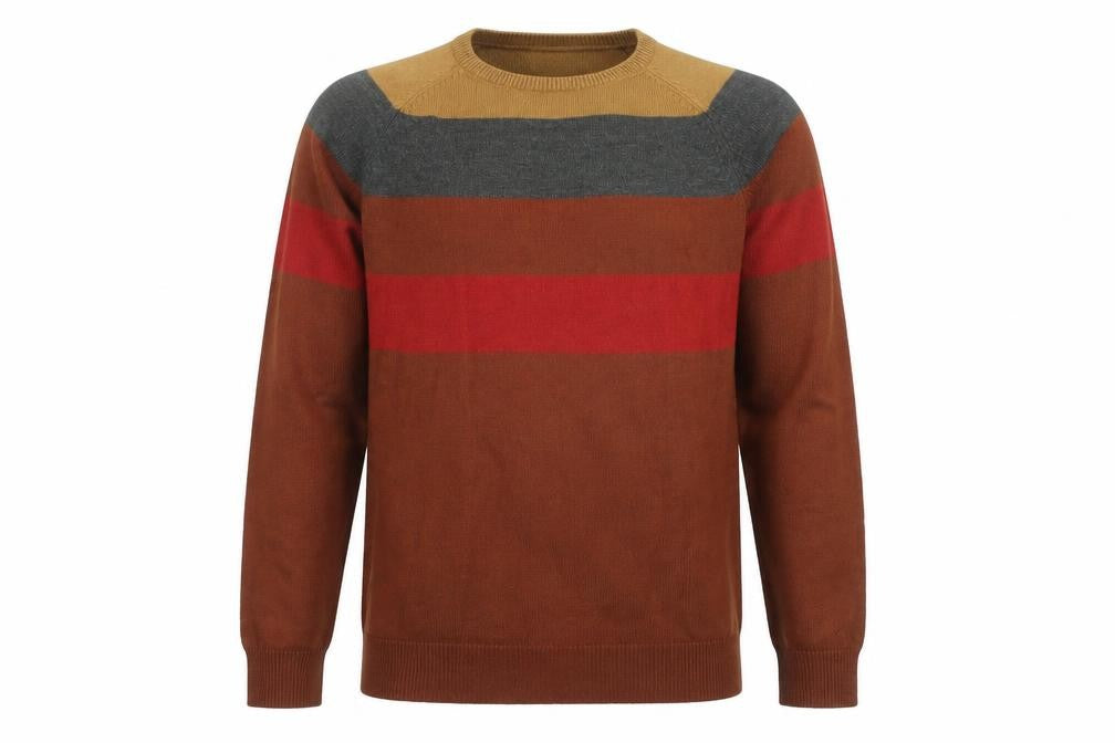 Cedarwood State Mens Multicoloured Round Neck Striped Acrylic Pullover Jumper Size XS Long Sleeve