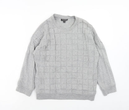 Topshop Womens Grey Cotton Pullover Sweatshirt Size 10 Pullover