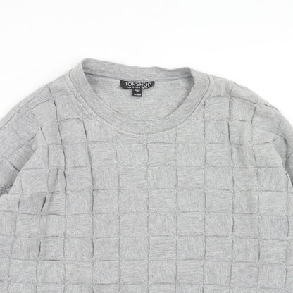 Topshop Womens Grey Cotton Pullover Sweatshirt Size 10 Pullover