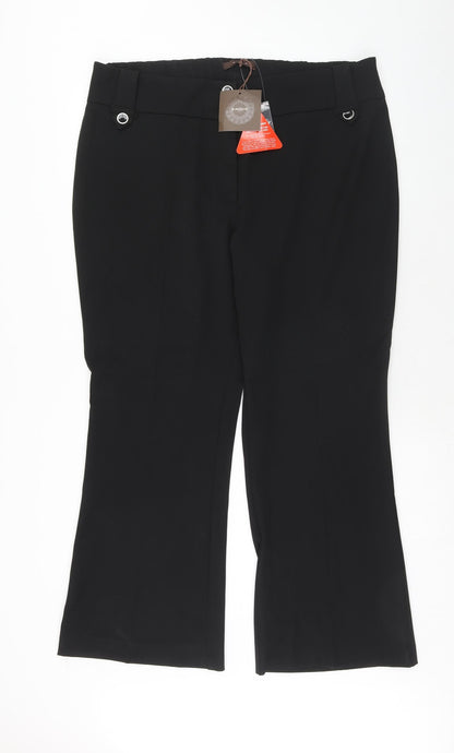Savoir Womens Black Polyester Trousers Size 20 Regular Zip