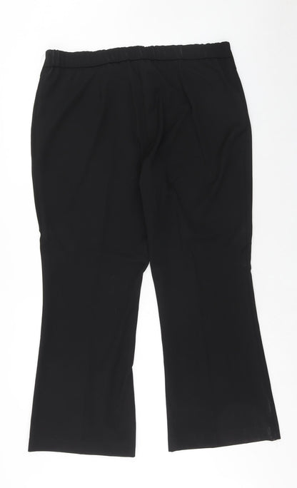 Savoir Womens Black Polyester Trousers Size 20 Regular Zip